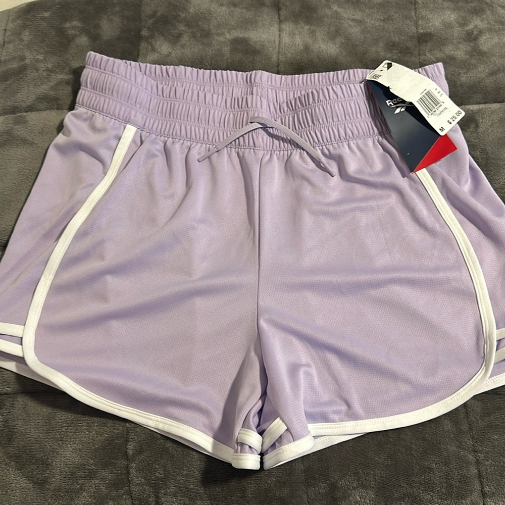Reebok Women's Athletic Shorts in Lavender and White